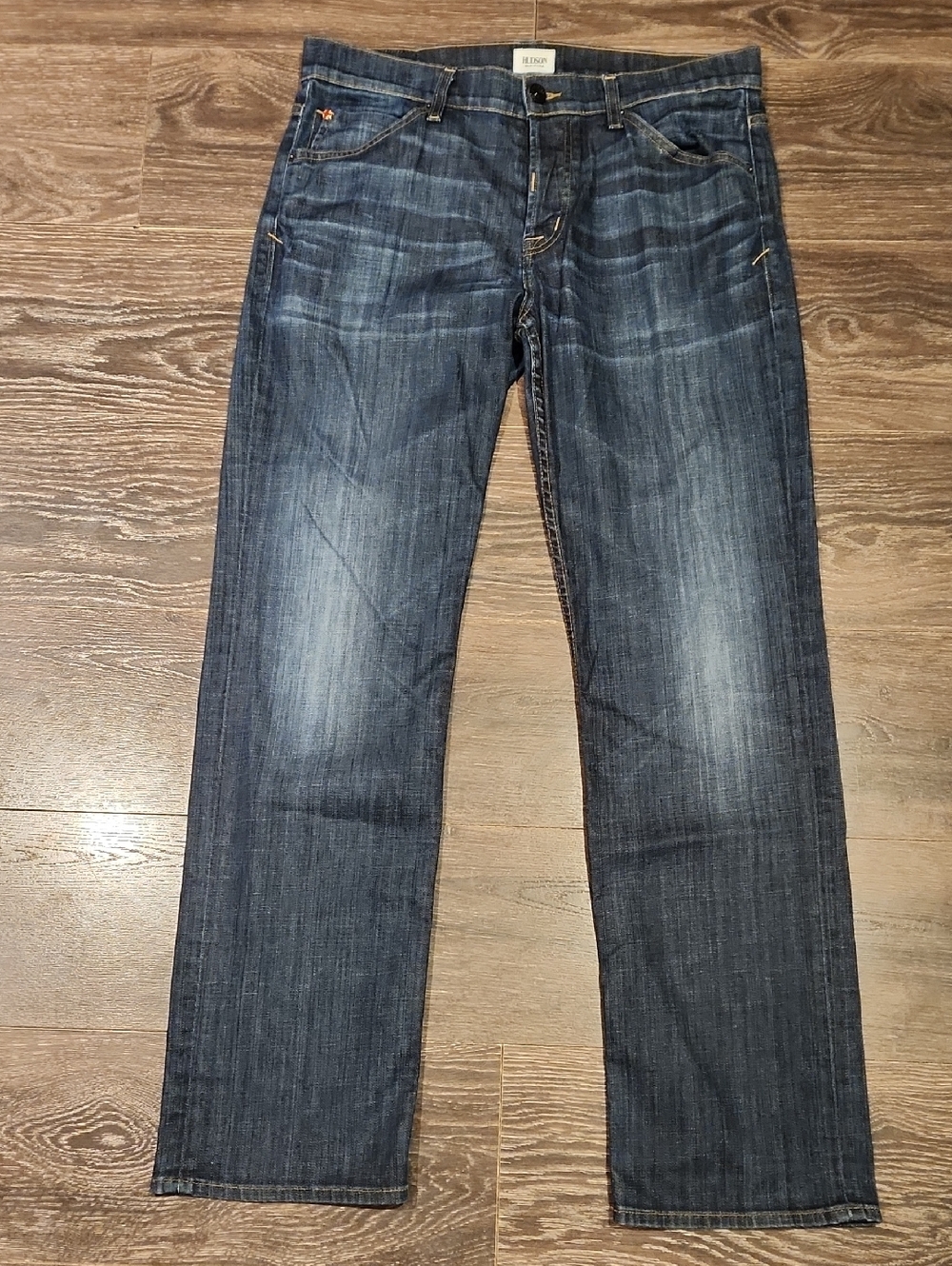 ❤️ HUDSON BARTON RELAXED STRAIGHT LEG JEANS, FLAP POCKET, 33 × 33